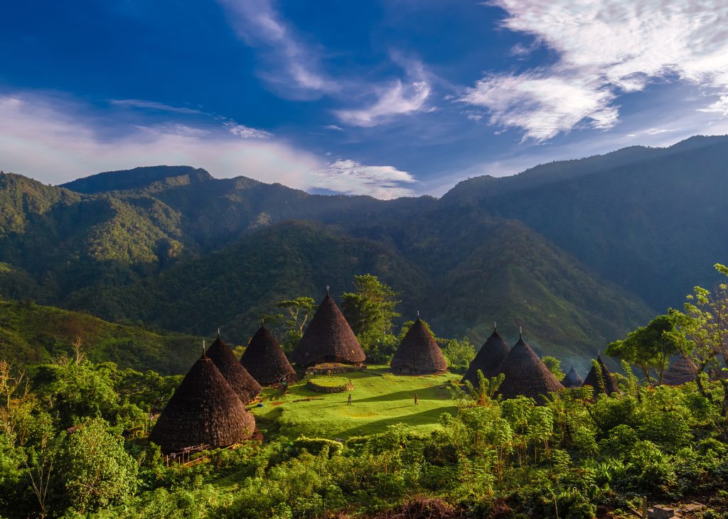 Landscape of Wae Rebo traditional village in Ruteng, Flores, East Timor, Indonesia