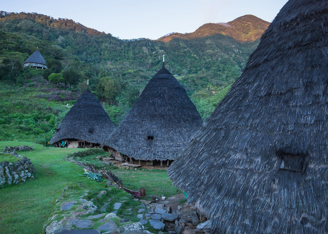 Wae Rebo village ,Wae Rebo is an old Manggaraian village, situated in pleasant, isolated mountain scenery. Feels fresh air and see the beautiful moment Flores, Indonesia